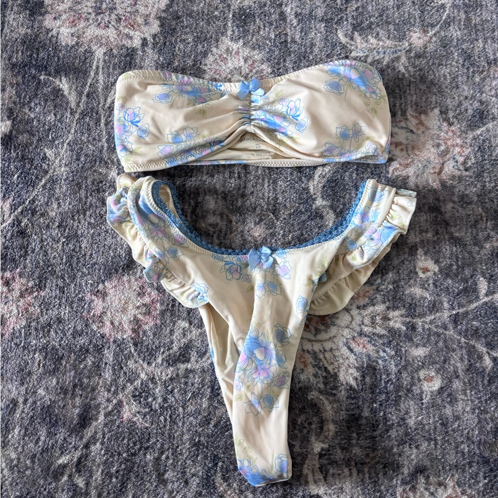 Blackbough Yellow & Blue Bikini Top & Bottoms